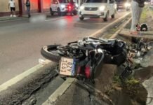 Pedestre morre após ser atropelado por motocicleta na Avenida Torquato Tapajós em Manaus