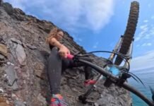 Ciclista viraliza após quase cair de penhasco durante trilha; veja o vídeo!
