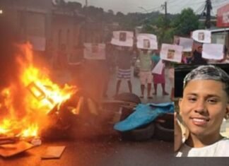 Familiares de jovem morto após colisão com viatura fazem protesto na Zona Leste de Manaus