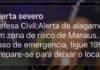 Manaus entra em alerta severo para chuvas intensas e risco de alagamentos