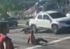 Colisão entre moto e carro deixa duas pessoas feridas na Avenida Coronel Teixeira em Manaus